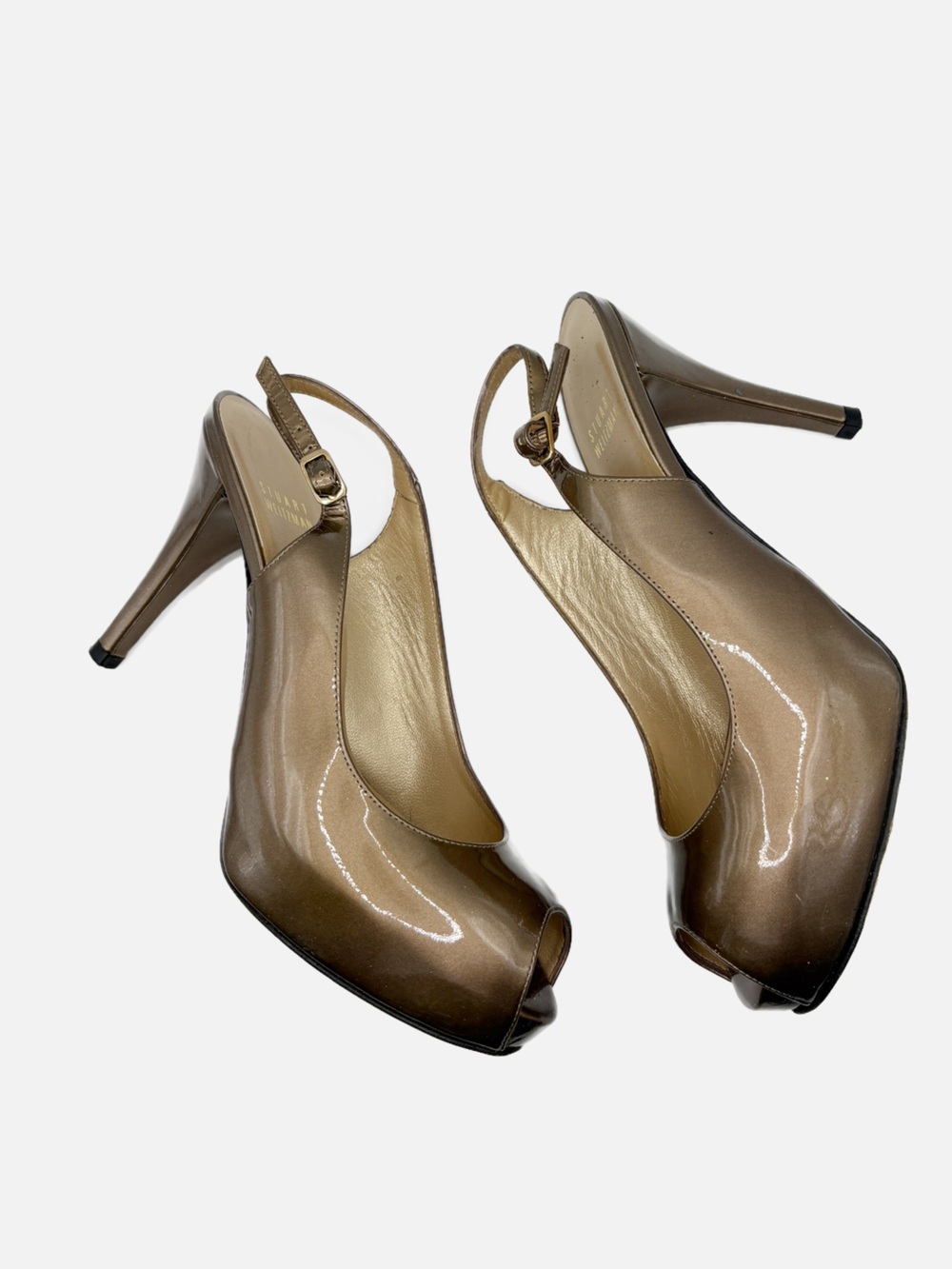 Stuart Weitzman Bronze Slingback Heels